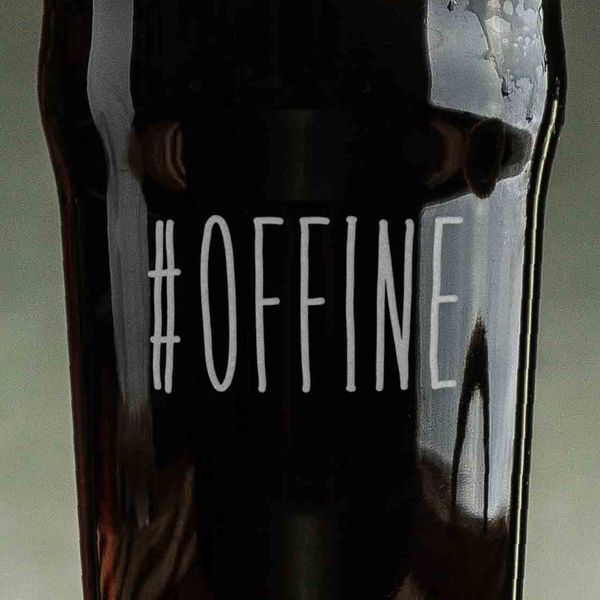 Келих для пива "#offine", англійська, Крафтова коробка BD-BP-59 фото
