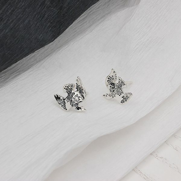 Сережки пусети етнічні срібні з птахами Голубки mini 925 56-11504S-5015s фото