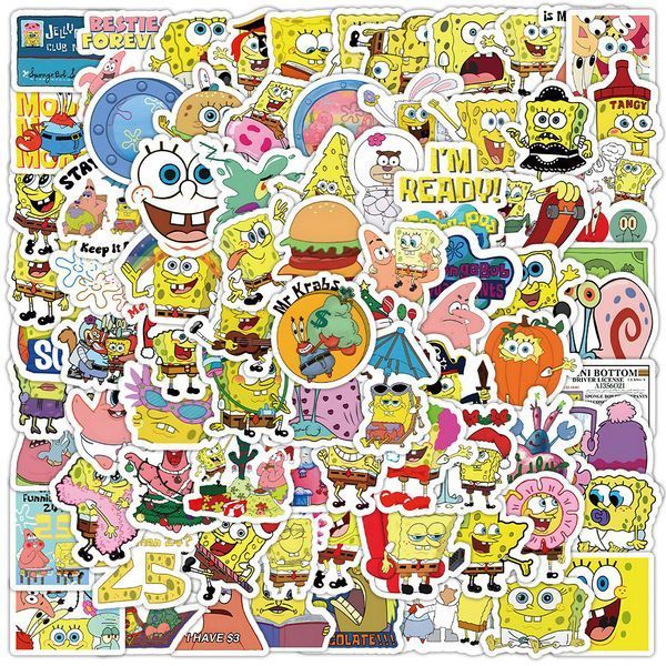 Стикерпак Губка Боб Набор наклеек GeekLand SpongeBob 100 штук 2881878589 фото