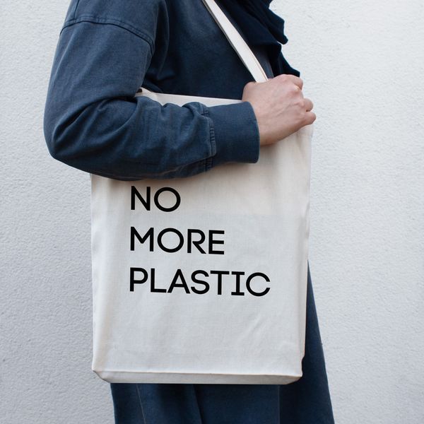 Экосумка "No more plastic", Бежевый, английский 2603860737 фото