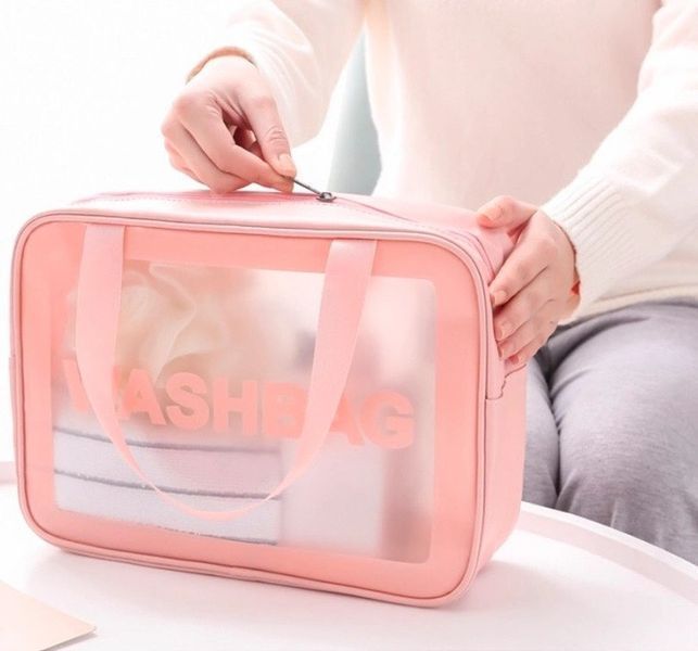 Набор прозрачных сумок-косметичек Washbag Pink 30см 26см 20см 2693441678 фото