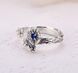 Кольцо серебряное разъемное Барвинок Sapphire 925 Zirkon 17.5-18 размер 2911958453 фото 2