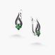 Сережки срібні Листячок Вербочки із зеленим камінням Emerald 925 Zirkon 248-S04-5155s фото 2