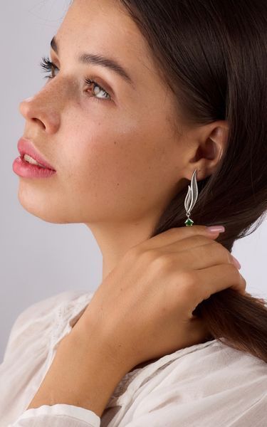Серьги серебряные Вербочка Emerald 925 Zirkon 249-S04-5234s фото