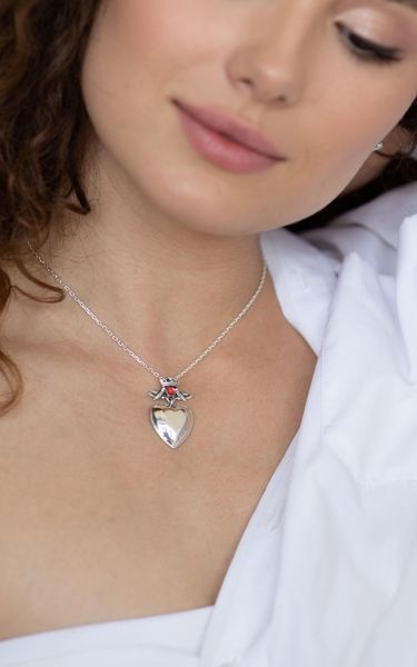 Кулон дукач Ягнус rose серебряный с розовым камнем 925 23-11505S07-5061p фото