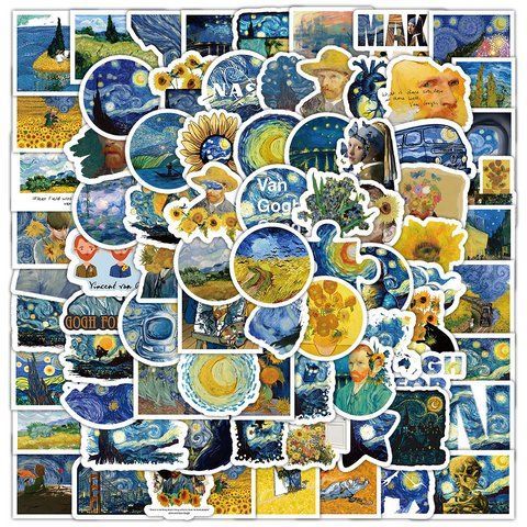Стікерпак Ван Гог набір наклейок GeekLand van Gogh 100 штук 2881874749 фото