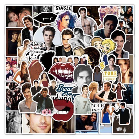 Стикерпак Набор наклеек GeekLand Дневники вампира The Vampire Diaries 50 штук 2881878591 фото