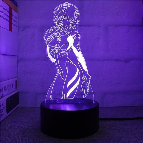 Акриловый 3D Светильник RGB&nbsp;Евангелион Рей Аянами Evangelion&nbsp;Rei Ayanami 18 см 3038965763 фото