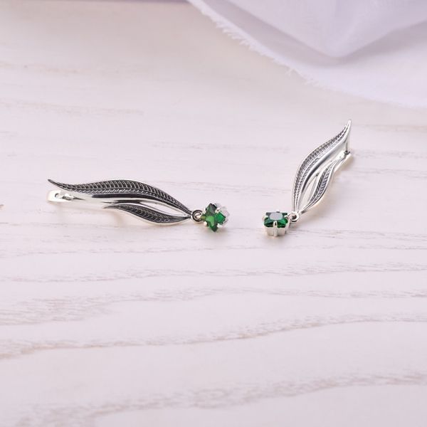 Серьги серебряные Вербочка Emerald 925 Zirkon 249-S04-5234s фото