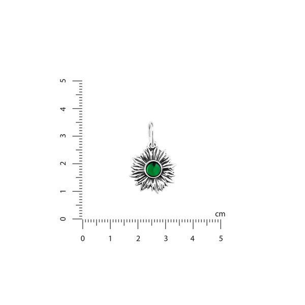 Кулон серебряный Подсолнух с зеленым камнем Emerald 925 221-S04-5203p фото