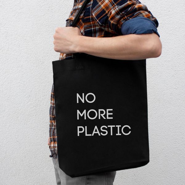 Экосумка "No more plastic", Черный, английский 2603860738 фото
