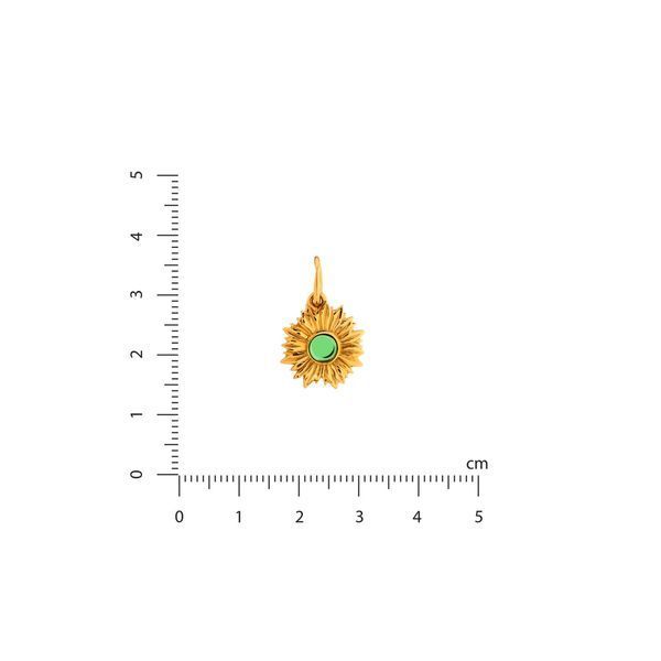 Кулон серебряный Подсолнух с зеленым камнем Peridot Gold 221-SG18-5203k фото