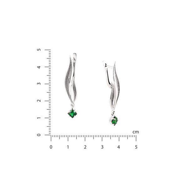 Серьги серебряные Вербочка Emerald 925 Zirkon 249-S04-5234s фото