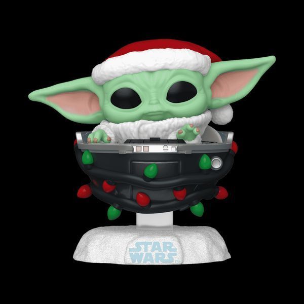 Фігурка Funko Pop Мандалорець Грогу The Mandalorian Grogu with Santa Hat in Pram 10 см FP G 746 2456443494 фото