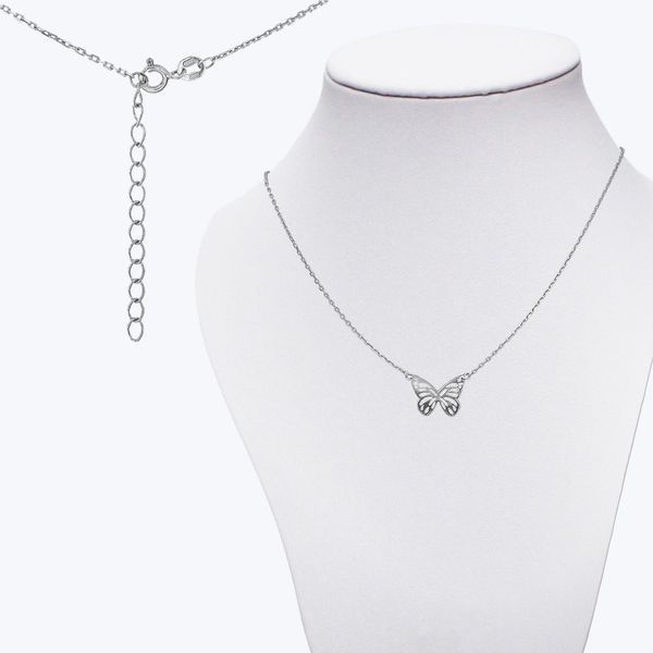 Колье серебряное с бабочкой Нежность 925 40см+5см 5212-01S-004 фото