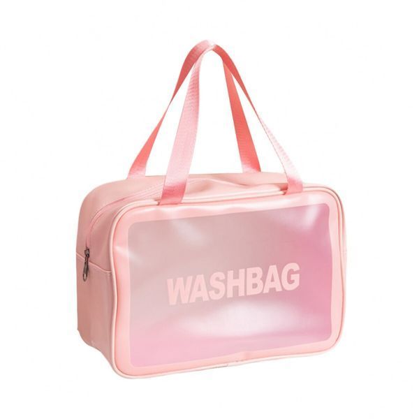 Прозрачная сумка-косметичка c ручками Washbag Pink 25см 2694612100 фото