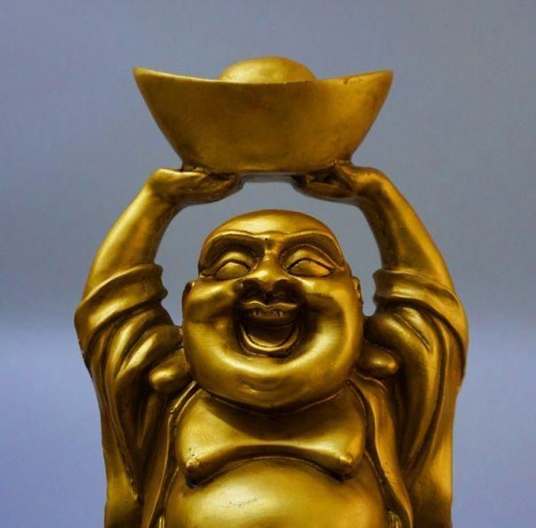 Кімнатний настільний фонтан фен-шуй з підсвічуванням Хотей із чашею багатства 9140237 фото