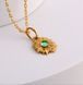 Кулон серебряный Подсолнух с зеленым камнем Peridot Gold 221-SG18-5203k фото 7