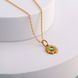 Кулон серебряный Подсолнух с зеленым камнем Peridot Gold 221-SG18-5203k фото 2