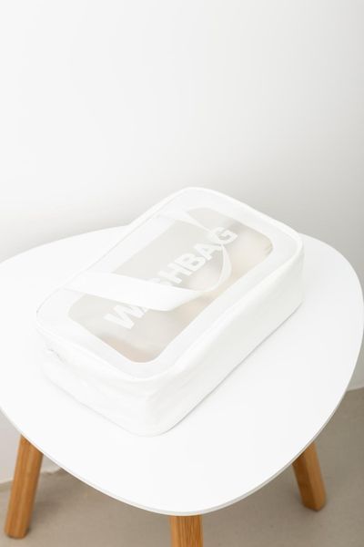 Прозрачная сумка-косметичка c ручками Washbag White 25см 2694612101 фото