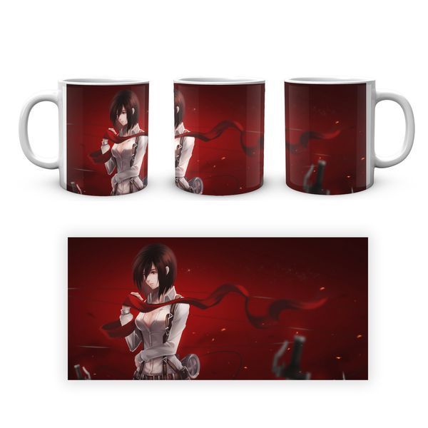 Кружка Атака Титанов Attack on Titan красный фон AT.02.53 1683903046 фото