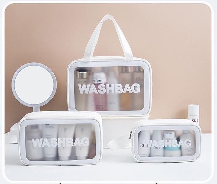 Прозрачная сумка-косметичка c ручками Washbag White 25см 2694612101 фото