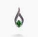 Серебряный кулон Листочек Вербочки с зеленым камнем Emerald 925 Zirkon 251-S04-5170p фото 1