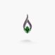 Серебряный кулон Листочек Вербочки с зеленым камнем Emerald 925 Zirkon 251-S04-5170p фото 2