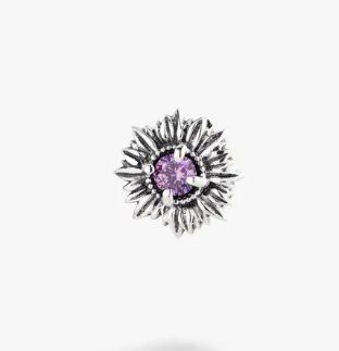 Срібна брошка значок у формі квітки Соняшник Amethyst 925 Zirkon 263-S23-5194b фото
