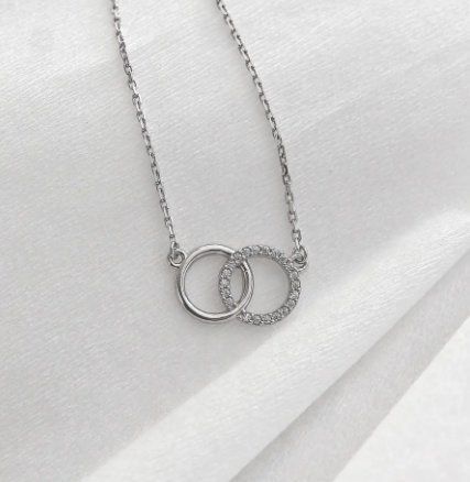 Кольє ланцюжок з фіанітами срібне Разом Rhodium 925 40см+5см 5215-01SR-754-1 фото