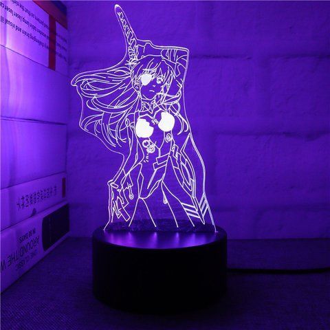 Акриловый 3D Светильник RGB Евангелион Аска Лэнгли Evangelion Asuka Langley 18 см 3038965765 фото