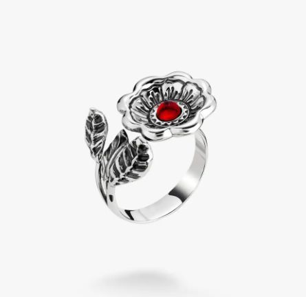 Кольцо цветок серебряное Калачики 925 19-20 размер 191-S08-5174k фото