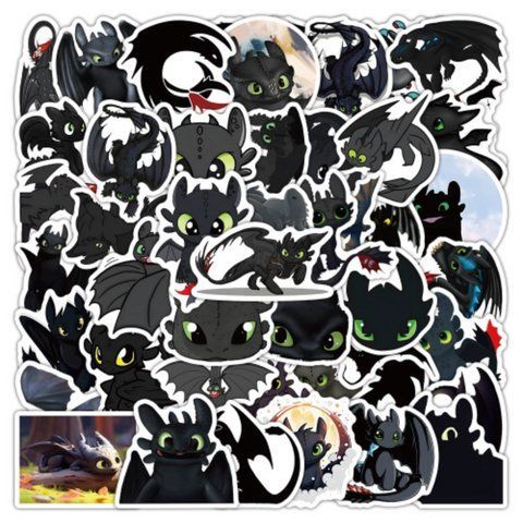 Стікерпак Як приборкати дракона набір наклейок GeekLand How to Train Your Dragon 60 штук 2950126287 фото