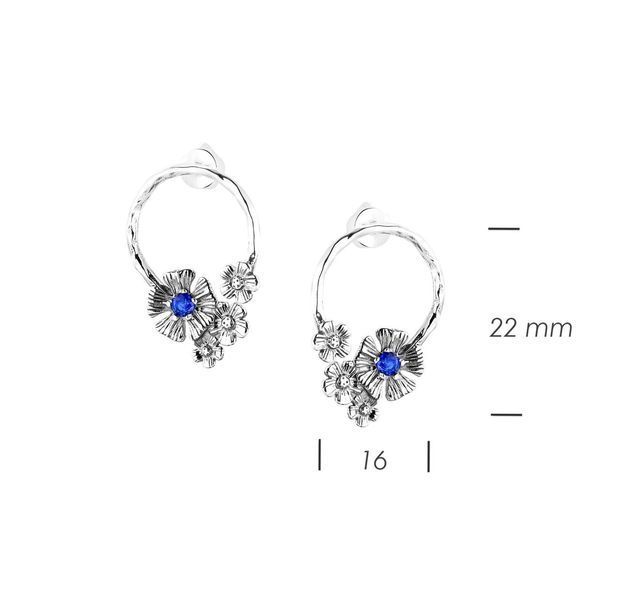 Серьги-пусеты серебряные Барвинок Sapphire 925 Zirkon 2911958738 фото