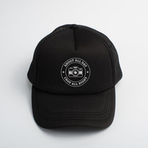 Кепка "Shoot all day, cropp all night", Чорний, англійська 2603864357 фото