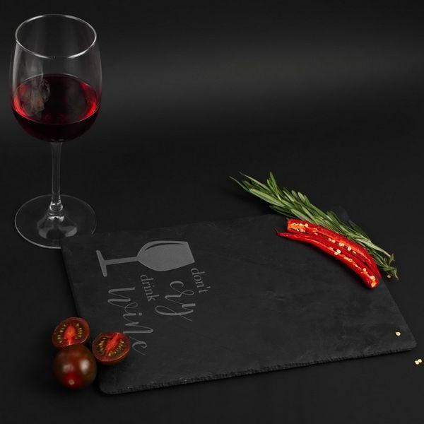 Досточка-сланець "Don't cry drink wine" M, англійська BD-SL-02 фото
