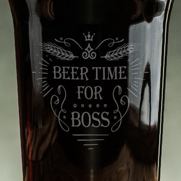 Бокал для пива "Beer time for boss", англійська, Крафтова коробка BD-BP-02 фото