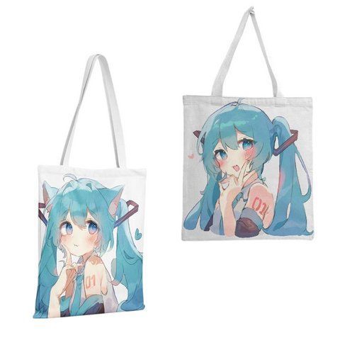 Шопер еко-сумка Вокалоїд Хацуне Міку Vocaloid Hatsune Miku 36 х 39 см двосторонній 2864793099 фото