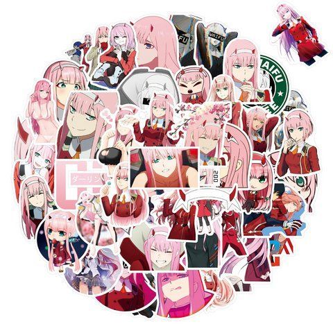 Стікерпак Милий у Франксі Набір наклейок GeekLand Darling in the Franxx 50 штук 2881878516 фото