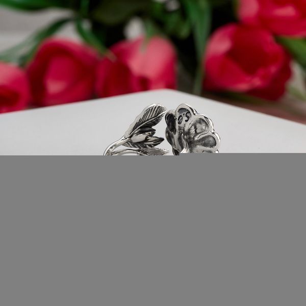 Кольцо цветок серебряное Калачики 925 20-21 размер 191-S08-5174k фото