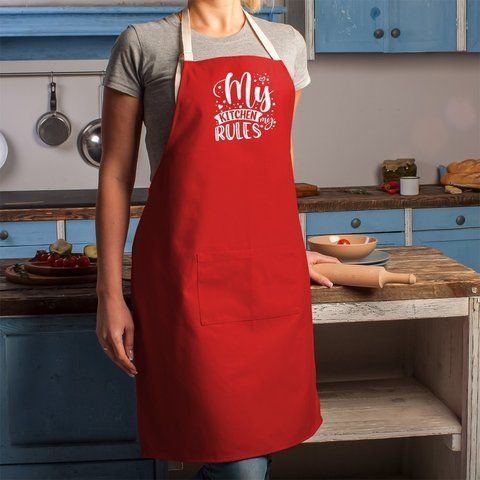 Фартук "My kitchen. My rules", Червоний, англійський 2603950091 фото