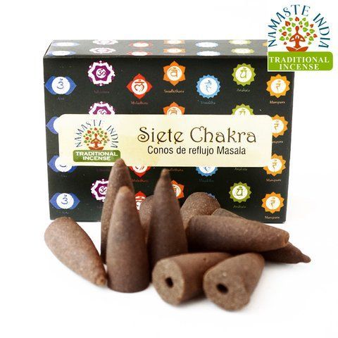 Ароматические конусы Семь чакр Namaste India Back Flow cones 7 chakra 2830294354 фото