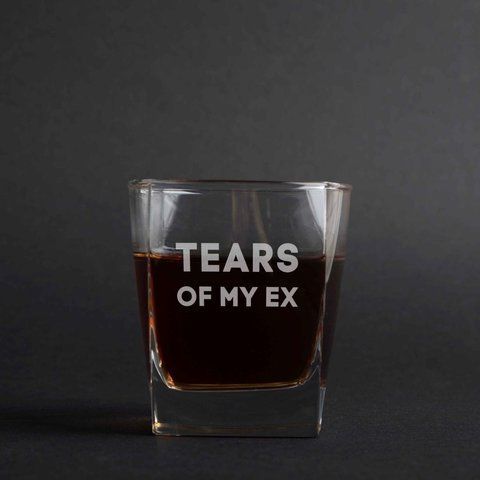 Стакан для віскі "Tears of my ex", англійський, Дерев'яна подарункова коробка з гравіюванням 2603810690 фото