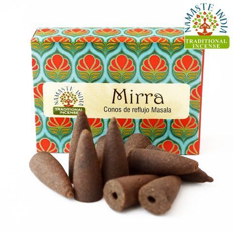 Ароматические конусы Мирра Namaste India Back Flow cones Myrrh 2830294355 фото