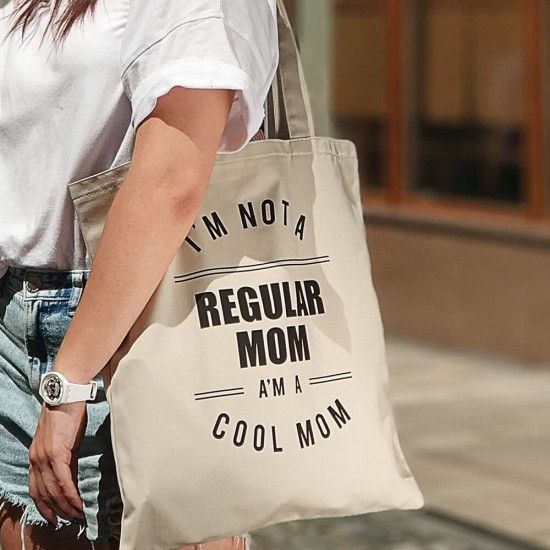 Эко сумка Regular mom (бежевая) 124632 фото