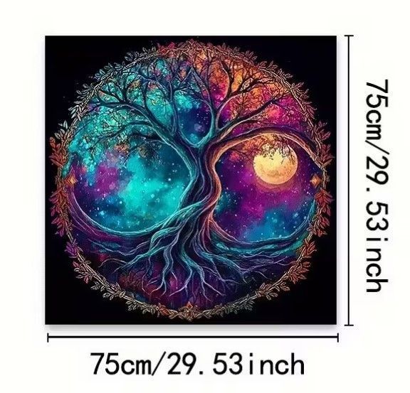 Скатертина для карт таро "Містичне дерево життя" 75х75 см №2 2816552953 фото