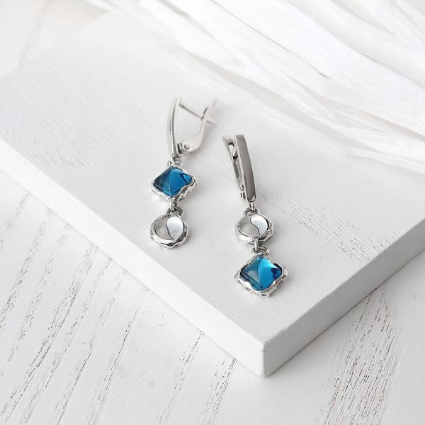 Сережки Ліриди mix Dark Aquamarine 925 70-11104S05-5065s фото