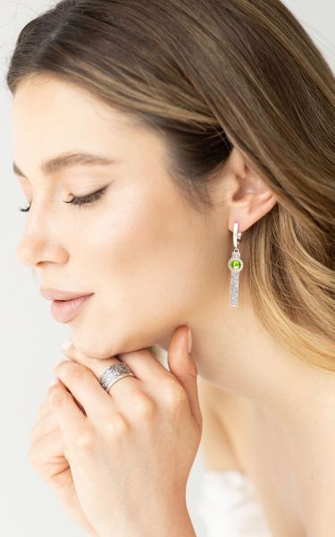 Сережки етнічні срібні з орнаментом Гаївка Erinite 925 153-S23-5145s фото