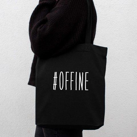 Экосумка "#offine", Черный, английский 2603879801 фото