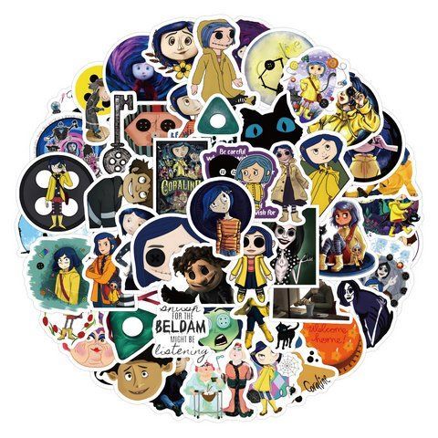 Стикерпак коралина в стране кошмаров Набор наклеек GeekLand Coraline 60 штук 2940357022 фото
